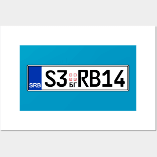 Serbia car license plate Posters and Art